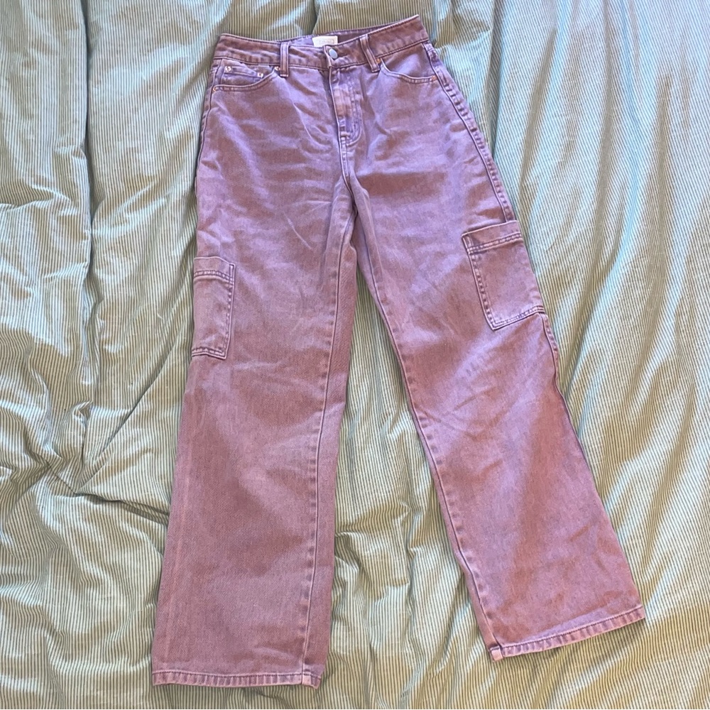Purple cargo jeans